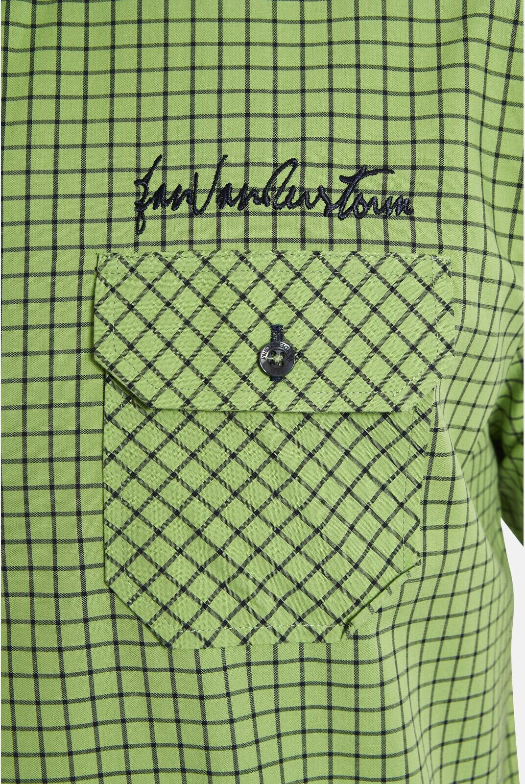 Kurzarmhemd JAN VANDERSTORM "Kurzarmhemd RUTGER", Herren, Gr. 6XL, grün (hellgrün kariert), Obermaterial: 100% Baumwolle CO., kariert, comfort fit normal, Hemden Kurzarmhemd