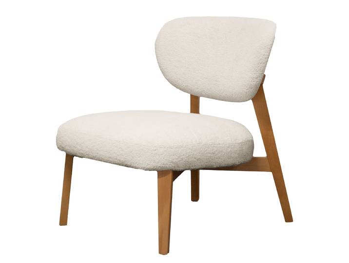 Sessel Weiß Bouclé Stoff Bodil 65 x 75 x 70cm