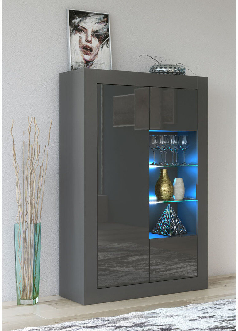 Metro Arnella 90.2 cm W Sideboard Dark Grey 140cm H X 90.2cm W X 35cm D