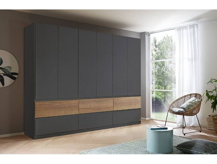 Drehtürenschrank Winnipeg 271cm ohne Beleuchtung Grau/Graumetallic