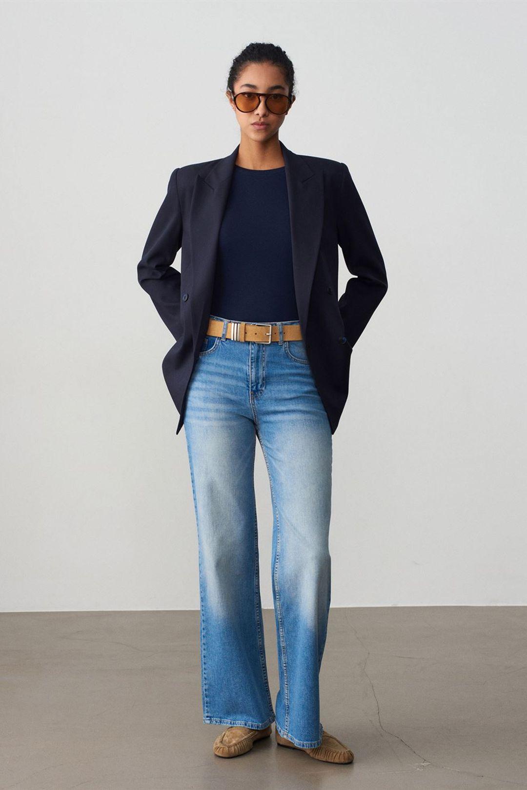 Hoge Taille Wijde Leggen Jeans