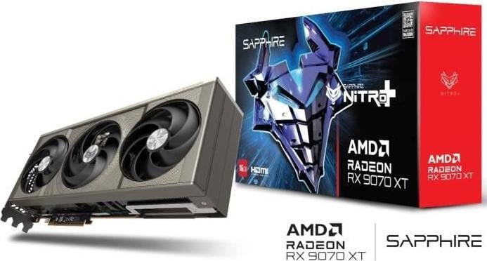 Sapphire NITRO+ AMD Radeon RX 9070 XT Gaming OC videokaart - 16 GB - Dual HDMI / Dual DP