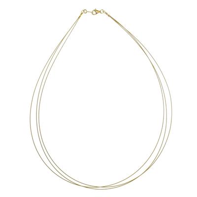 Halsreif OSTSEE-SCHMUCK "Ostsee-Schmuck Halsreif Nyloncollier 3-reihig -goldfarben-" Gr. 50, gold, Halsketten, Damen, 50cm, Edelstahl, L: 42