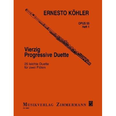 Köhler, E: Vierzig Progressive Duette. 2 Flöten -