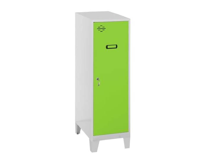 Simon Rack Simonlocker Kleiner Spind 1015 x 300 x 500 mm Inklusive Füße, Korrosionsschutzfarbe, Lüftungsschlitz und Etikettierer, grau/grün