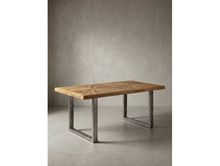 KADIMA DESIGN Esstisch Esstisch Mango Massivholz Esszimmertisch 180x76,5 x90 cm, Küchentisch, Loft Natur, Holztisch Massiv mit Metallgestell, Industrial Tisch