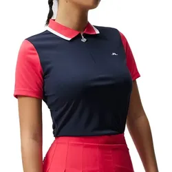 J.Lindeberg Golf Antonie Damen Polo navy/rot/weiss