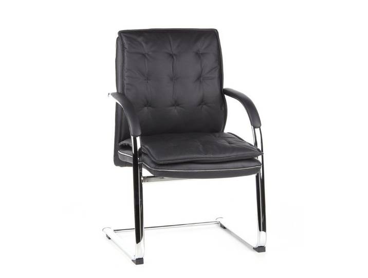 Chaises cantilever - hjh OFFICE - VILLA V - Noir - cuir
