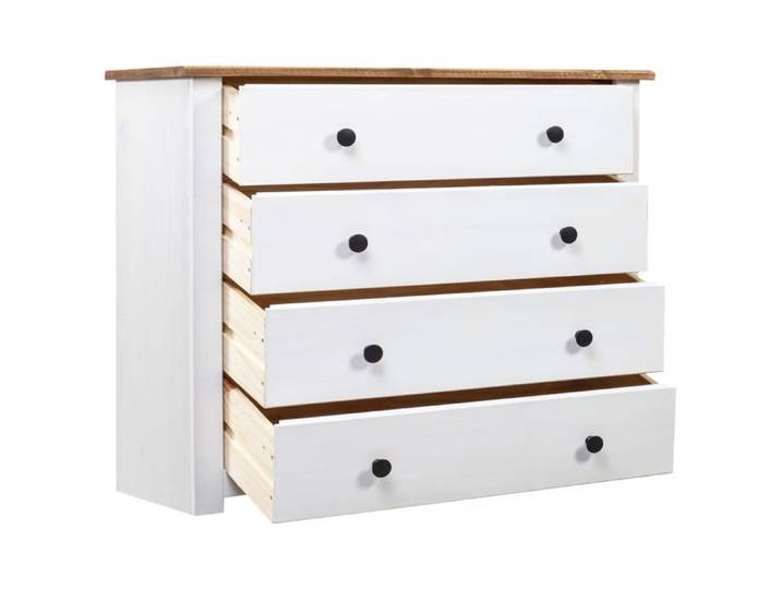 Enfilade de rangement Blanc - Armoire latérale - Blanc - 80x40x73cm Pin Assortiment Panama 220 899102811