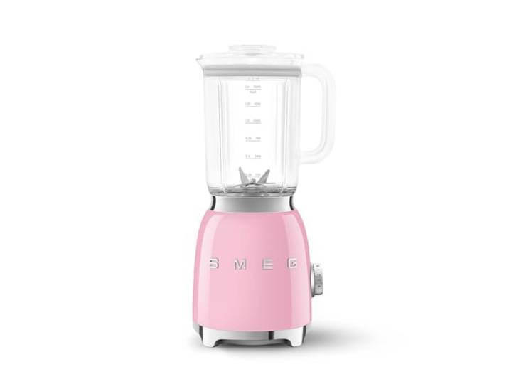 Smeg, BLF03PKEU, 1,5 l Standmixer, 4 -Geschwindigkeitsstufen, 4 Automikprogramme, Abnehmbare Doppelklinge, Deckelöffnung transparent mit Dosierkappe, rutschfest, 800W, Rose