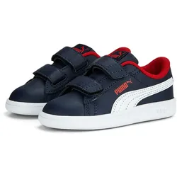 PUMA Smash 3.0 Leder-Sneaker mit Klettverschluss Baby 04 - PUMA navy/PUMA white/for all time red 26