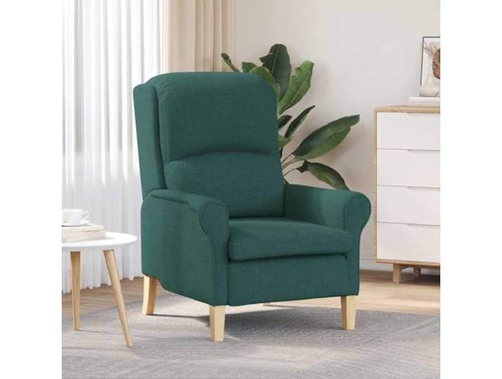 NLQMSU Sessel, dunkelgrün, aus Stoff, modernes Design für Wohnzimmer Weicher Stoff, Rahmen aus Holz, Schaumstoff- und Faserkissen, stabiler Sitz, schlichter Stil