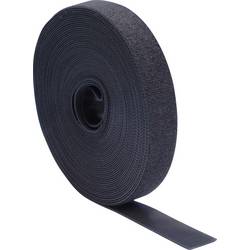 Quadrios 25CA509 Klettband zum Bündeln Haft- und Flauschteil Schwarz Meterware