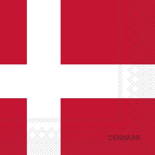 ASP-Holmblad Frokostserviet, 3-Lags, Dannebrogsflag, 20 Stk.