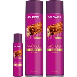 1300ml Goldwell Sprühgold Classic Duo + Handtaschen-Haarspray (2 x 600ml + 100ml)