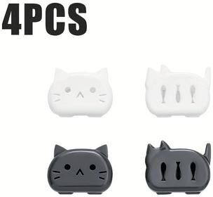 Uplifted Goods Cat Shape Toothbrush Head Covers For Travel And Home 4pcs