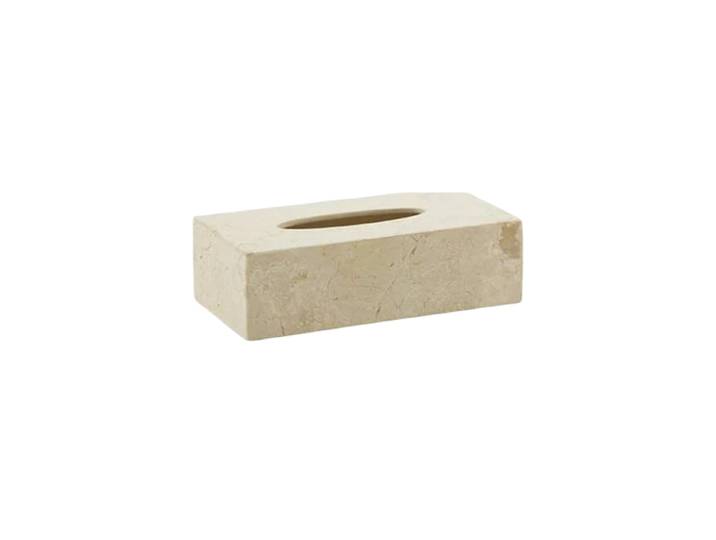 Handgefertigte, luxuriöse Kosmetiktuchbox „Luxor“ aus Marmor Beige marmoriert Aquanova