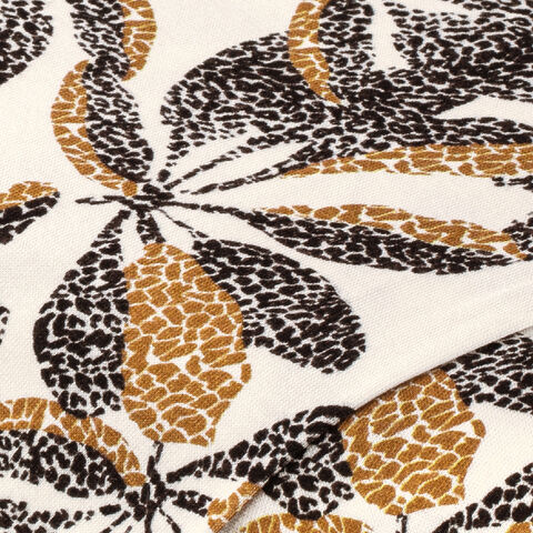 Elastik-Jersey "Floral", braun/schwarz