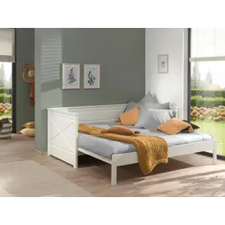 Ausziehbett "Pino", 90x200, weiß