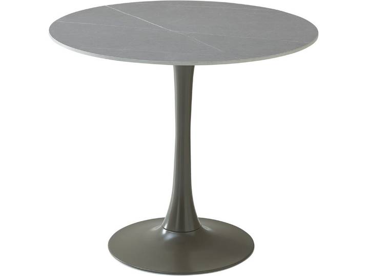 Stolkom Sp.z.o.o. Esstisch Josh Esszimmertisch rund Keramik, marmoriert, BxH 90x75 cm, Keramikoberfläche marmoriert, Wahlweise in weiß, grau oder schwarz