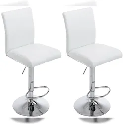 Décoshop26 - Set aus 2 Barhockern mit Fußstütze modernes Design weißes Kunststoffmaterial 10_0000267