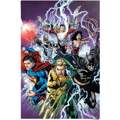 Poster REINDERS "Justice League Treffer", bunt (farbe bild(er): mehrfarbig), B:61cm H:91,5cm, Papier, Bilder, Poster