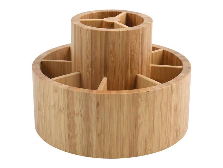 Spirella Kosmetik-Organizer, Hellbraun, Holz, Bambus, 20x20x15.3 cm, Badaccessoires, Sonstige Badaccessoires
