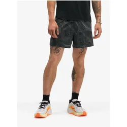 Hoka, Herren, Sporthose, Laufshorts Glide Short 5 Brief CLF PRT - black/white prt, Weiss, Schwarz