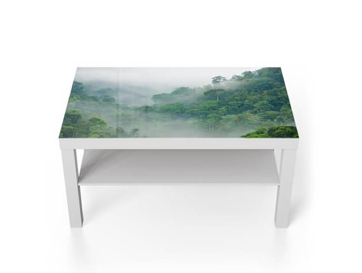 DEQORI Glastisch weiß groß 90x50 cm Motiv Thailands Mystik ausgefallener Beistelltisch aus Glas Hochglanz Couchtisch fürs Wohnzimmer moderner Couch Tisch mit Design