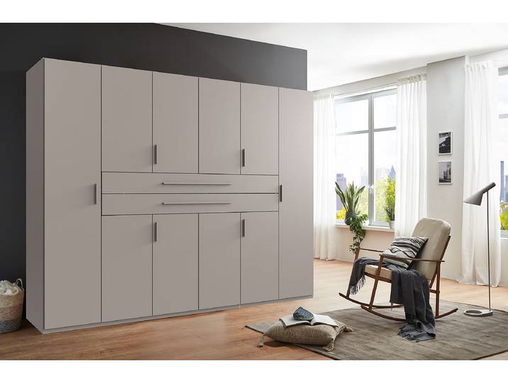 Drehtürenschrank Digit Typ A 270cm Grau/Beige/Saharagrau