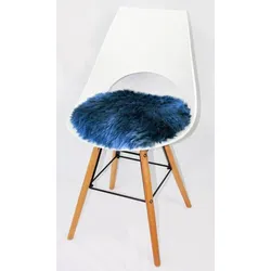 Heitmann Felle Sitzauflage aus Lammfell, rund, Ø ca. 45 cm, Indigoblau