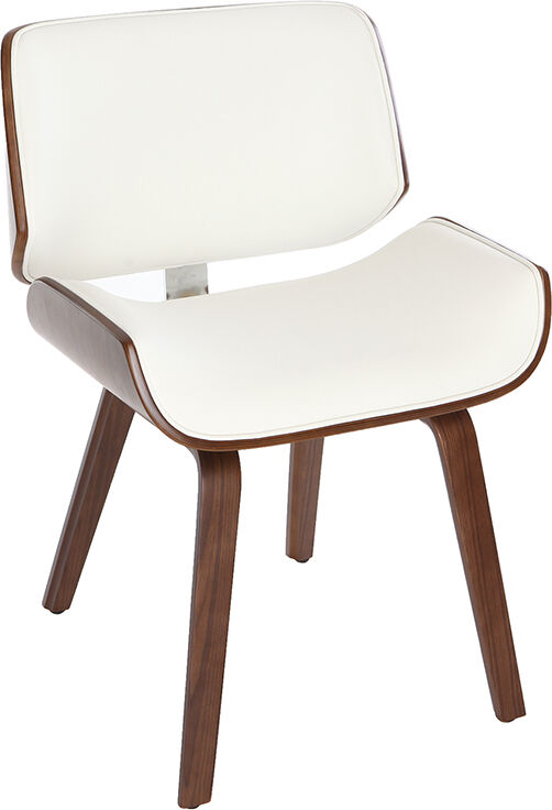 Miliboo Chaise design blanc et bois foncé RUBBENS