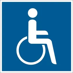 Parkplatzschild, Symbol: Rollstuhlfahrer, Folie/Aluminium - 250x250 mm Folie selbstklebend