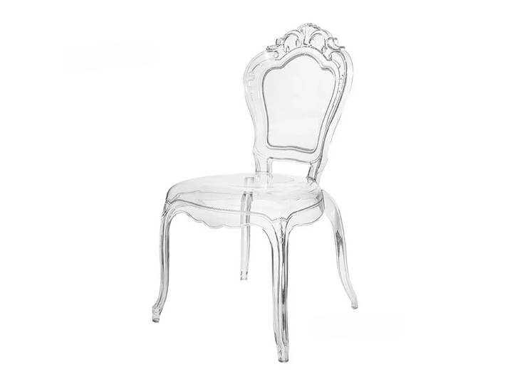 Chaise de salle à manger européenne transparente personnalisable pour palais, chaise en acrylique cristal pour PC, chaise de mariage pour extérieur
