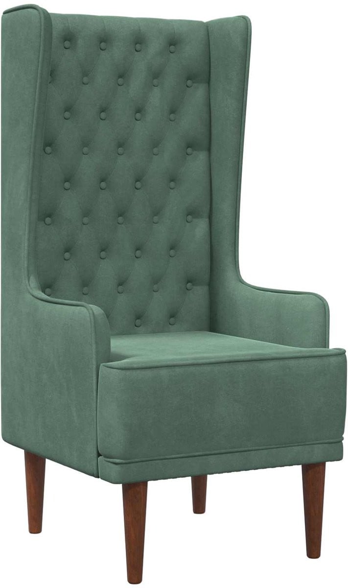 vidaXL Chesterfield stoel met hoge rugleuning - Zeegroen fluweel