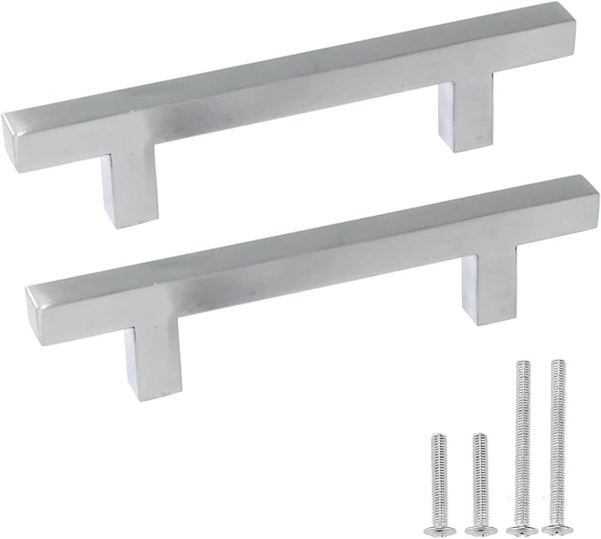 Set van 10 RVS Meubelgrepen Zilver - 128 mm Kastgrepen voor Keuken en Meubels