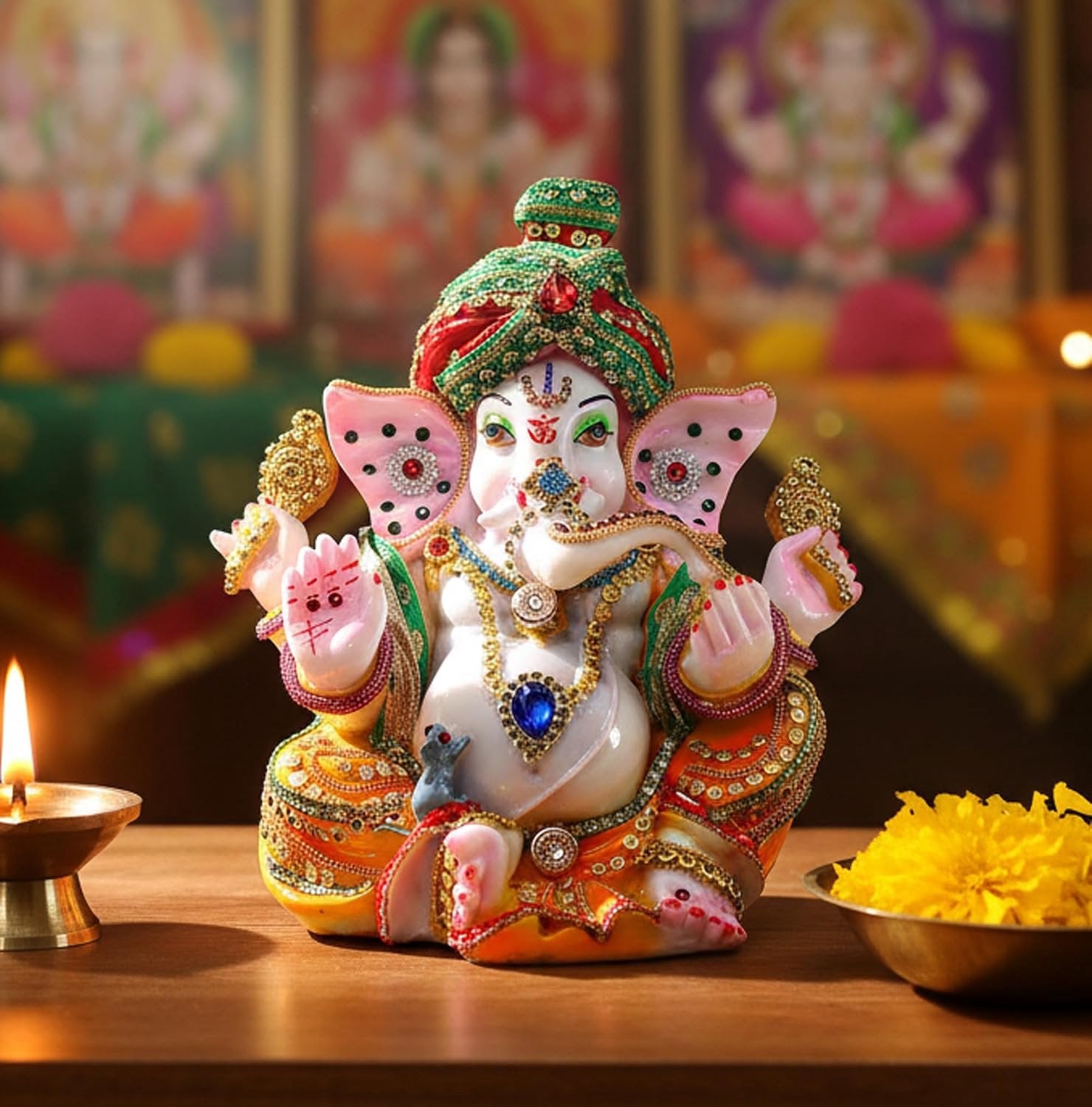 Ganesha Beeld - Spirituele Decoratie voor op tafel, 23 cm
