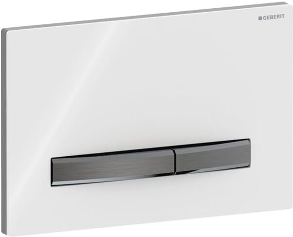Geberit Sigma 50 Square Betätigungsplatte 115671112 Deckplatte weiß, Platte/Taste schwarzchrom, für 2-Mengen-Spülung