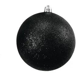 EUROPALMS Dekokugel 10cm, schwarz, glitzer 4x