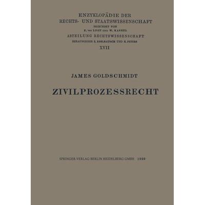 Zivilprozessrecht, Taschenbuch von James Paul Goldschmidt, Springer Berlin, 978-3-662-27950-2