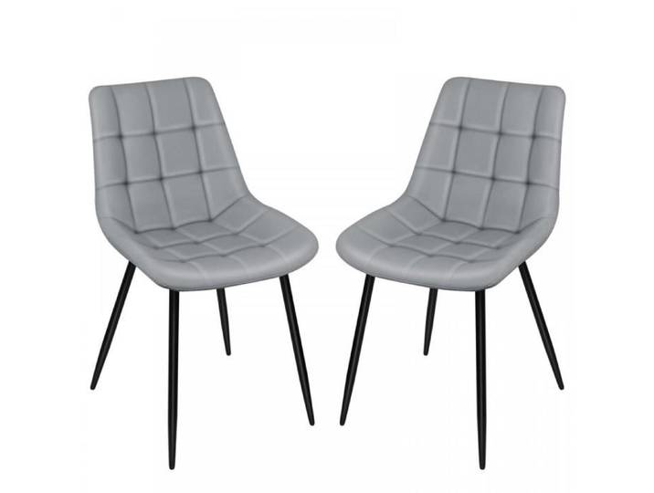 Amiremplie Lot de 2 Chaise de Cuisine Chaise de Maquillage Chaises intérieures faciles à assembler gris clair