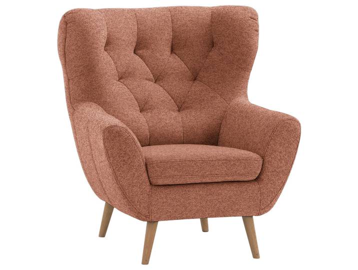 Stylife Ohrensessel, Rostfarben, Holz, Eiche, massiv, Uni, 87x101x95 cm, Fussart wählbar, Stoffauswahl, erweiterbar (Typenauswahl), Wohnzimmer, Sessel, Sessel