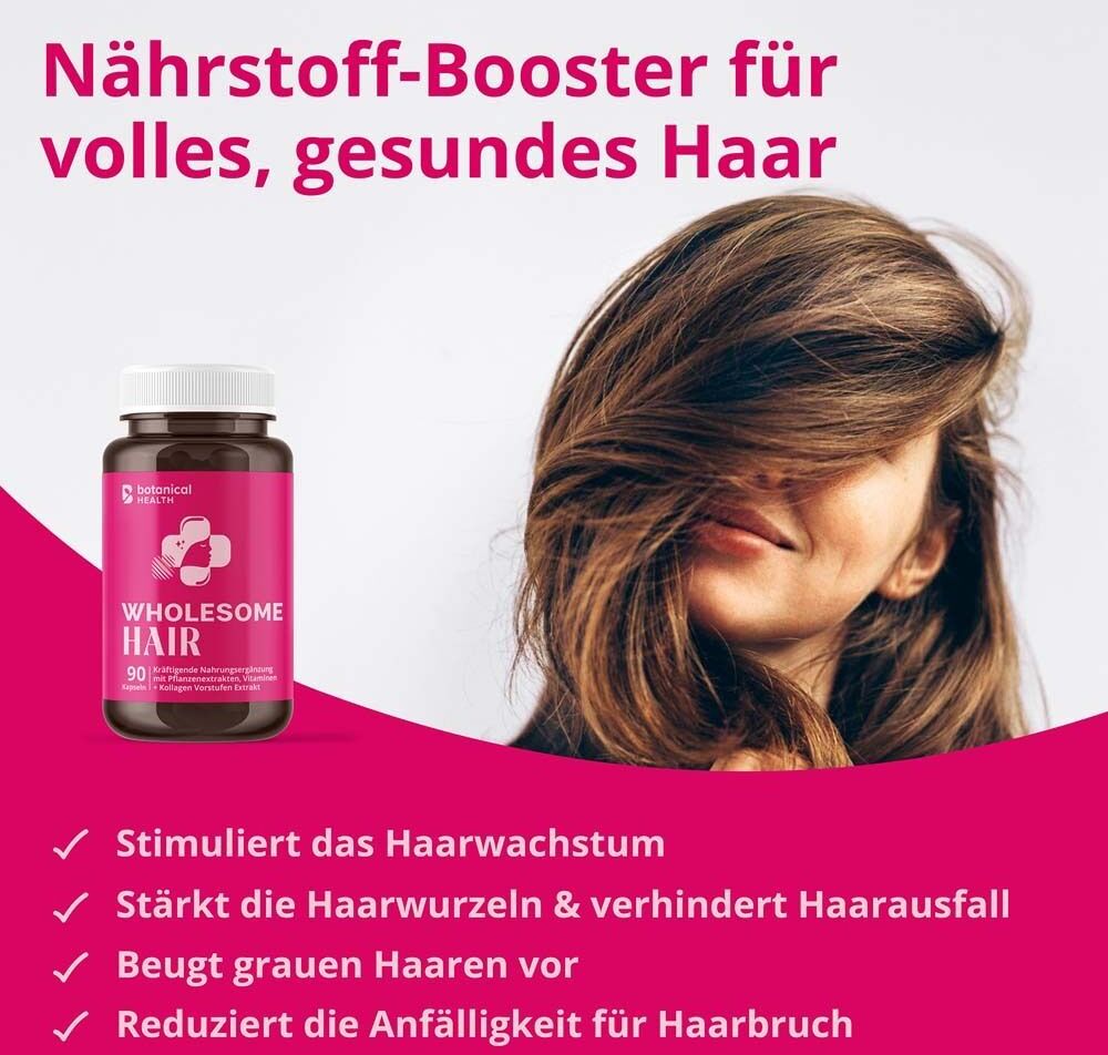 Botanical Health Wholesome Hair Biotin Kollagen Haarwachst.Frau Kps 90 St Kapseln