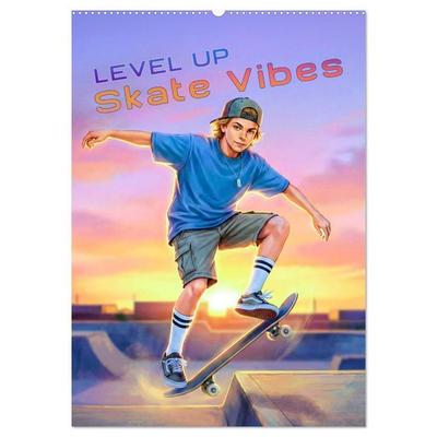 Level Up - Skate Vibes (Wandkalender 2027 DIN A2 hoch), CALVENDO Monatskalender