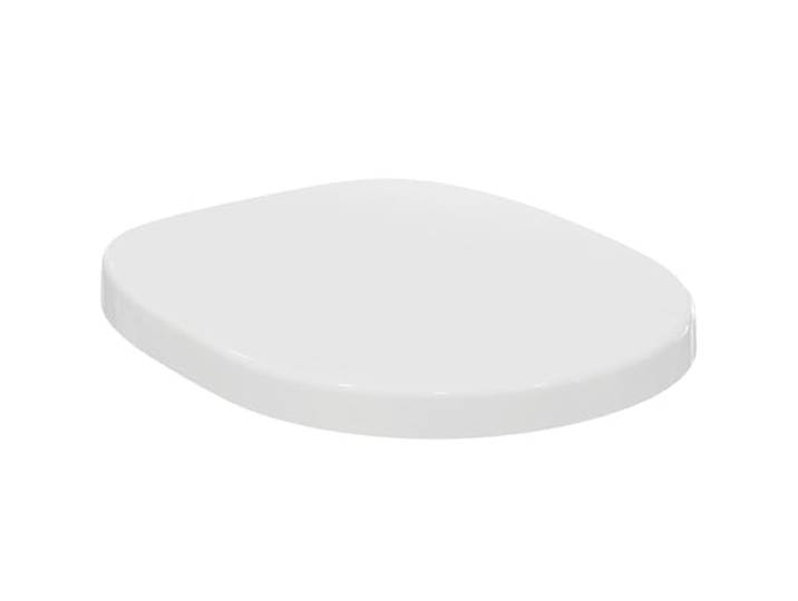 Ideal Standard Connect abattant WC recouvrant\, forme en D – Blanc (Alpin) Abattant WC avec charnières robustes en acier inoxydable\, E712801