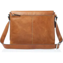 Castelijn & Beerens Mark Aktentaschen Messenger RFID Schutz Leder 39 cm Laptopfach (15.60"), Notebooktasche, Braun