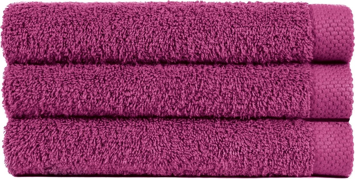 Set van 3 Uni Pure Royal Douchelaken - Pruim - 70 x 140 cm
