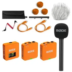 RØDE Mikrofon-Funksystem Wireless GO Gen 3 Orange Interview Set 1, Mikrofon
