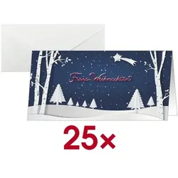 Sigel Weihnachtskarte »Pop-up Winter Landscape« DIN lang 25 Stück blau, 22x11 cm