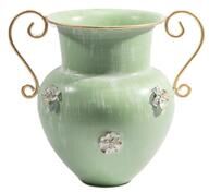 IH Casa Decor Metal Ornate Vase Green
